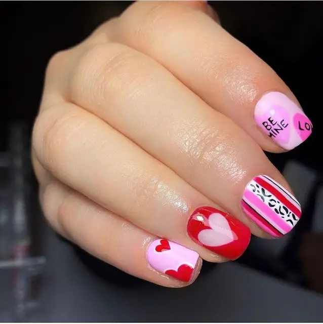 valentines nail art