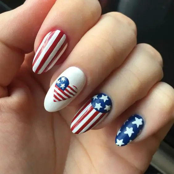 nail art patriota para el 4 de julio